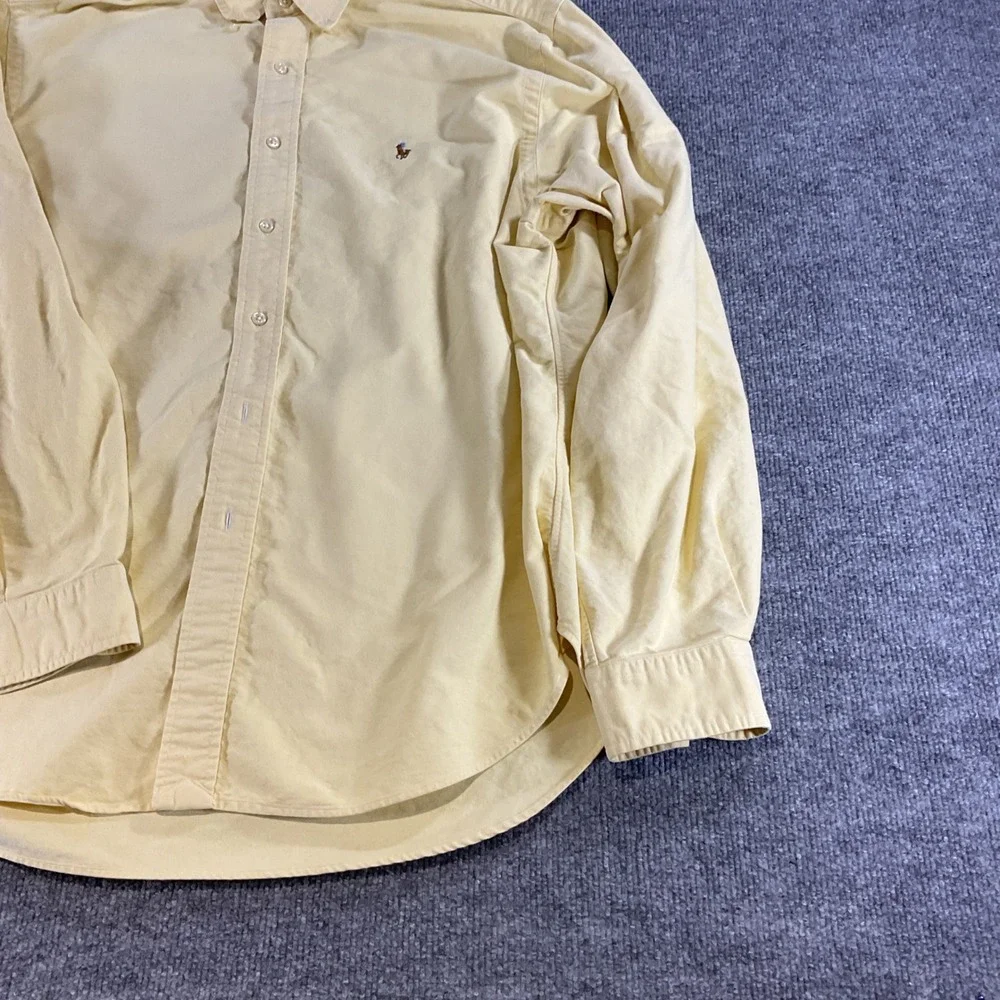 Polo Ralph Lauren Oxford Classic Fit Shirt Mens 17 36/37 Yellow Pony Button Down